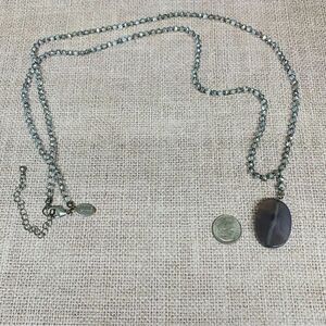 Spring Street Silver Glass Beaded Agate Necklace‎